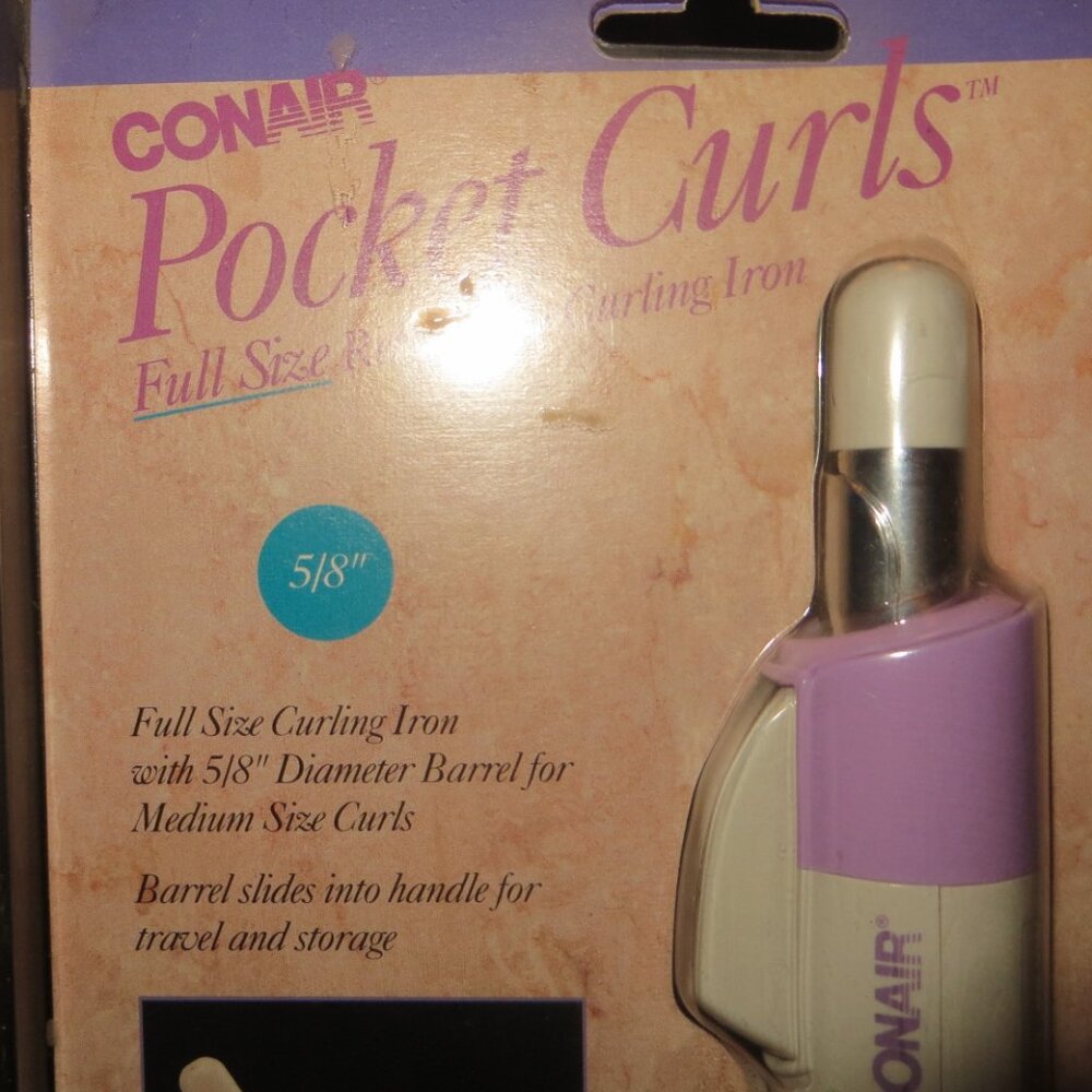 Vintage Conair Pocket Curls Full Size Retractable Curling Iron, New